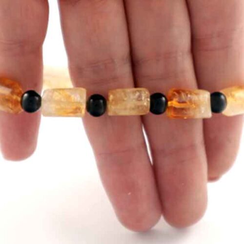 Solar Clarity – Citrine and Black Tourmaline Bracelet - Image 2