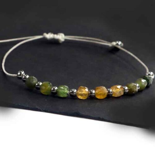 Solar Harmony, Luxury Bracelet with Colorful Faceted Tourmaline - Image 2