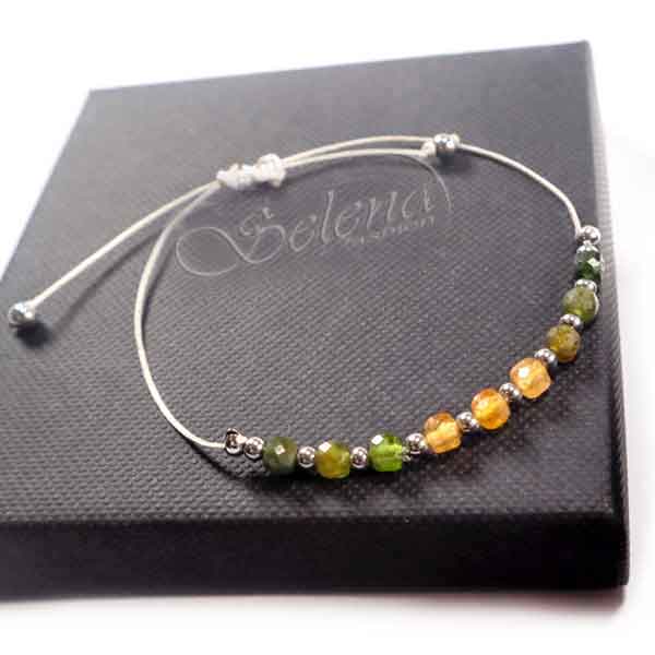 cveten-turmaline-kubche Solar Harmony, Luxury Bracelet with Colorful Faceted Tourmaline - Image 1
