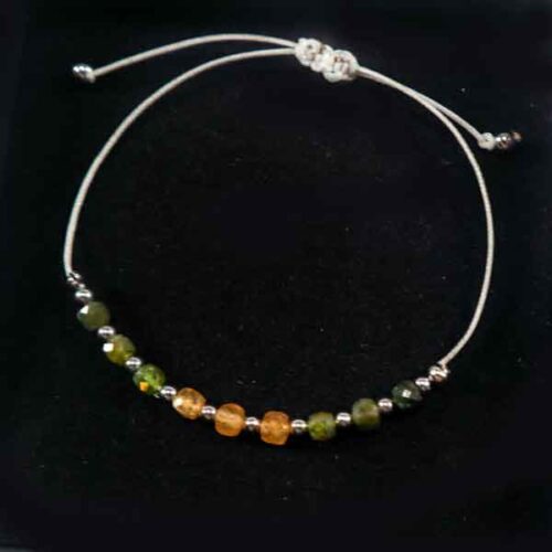 Solar Harmony, Luxury Bracelet with Colorful Faceted Tourmaline - Image 3
