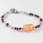 Inner Rhythm – Bracelet with Citrine, Garnet and Rutilated Quartz