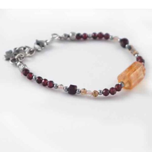 Inner Rhythm – Bracelet with Citrine, Garnet and Rutilated Quartz - Image 7