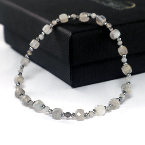 Sunrise Above the Mist, Luxury Bracelet, Faceted Labradorite - Image 5
