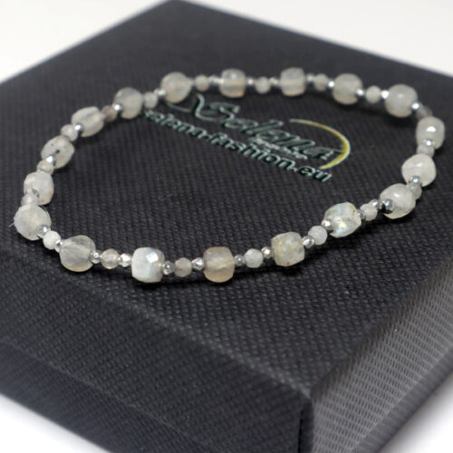 Sunrise Above the Mist, Luxury Bracelet, Faceted Labradorite - Image 2