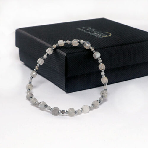 Sunrise Above the Mist, Luxury Bracelet, Faceted Labradorite - Image 4