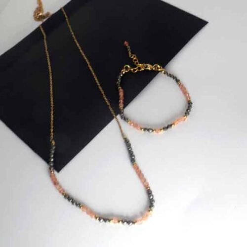 Golden Awakening - Micro-Faceted Sunstone and Class A Pyrite, Bracelet - Image 8