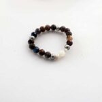 Power of the Storm Set, Pietersite and Mother of Pearl – Bracelet, Earrings, Ring - Image 6