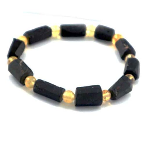 Shield and Clarity – Black Tourmaline and Citrine Bracelet - Image 2