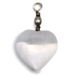 “Moon Heart” Pendant in Moroccan Selenite, Grade A - Image 2