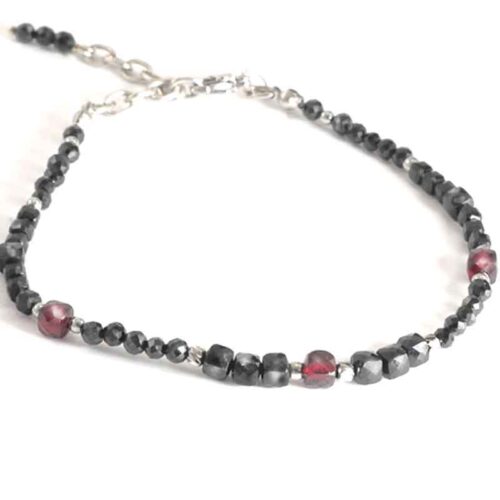 Black Tourmaline, Luxury Bracelet with Tourmaline and Garnet - Image 10