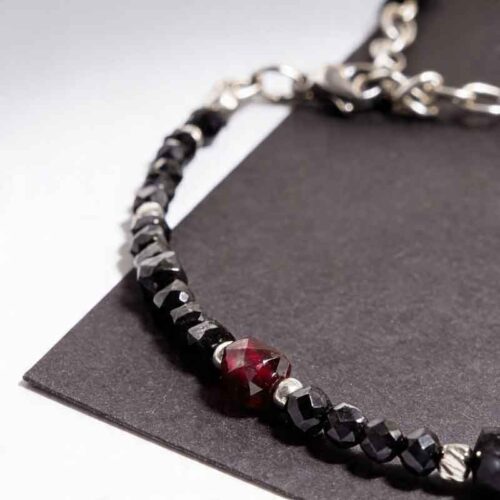Black Tourmaline, Luxury Bracelet with Tourmaline and Garnet - Image 6