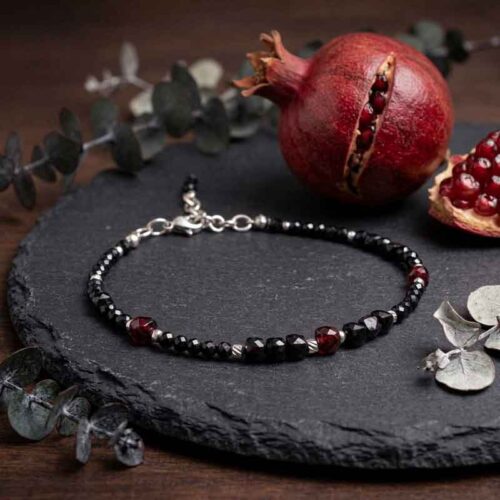 Black Tourmaline, Luxury Bracelet with Tourmaline and Garnet - Image 5