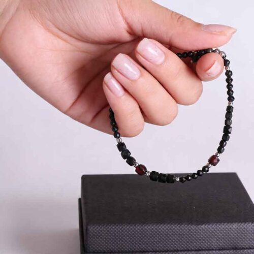 Black Tourmaline, Luxury Bracelet with Tourmaline and Garnet - Image 2
