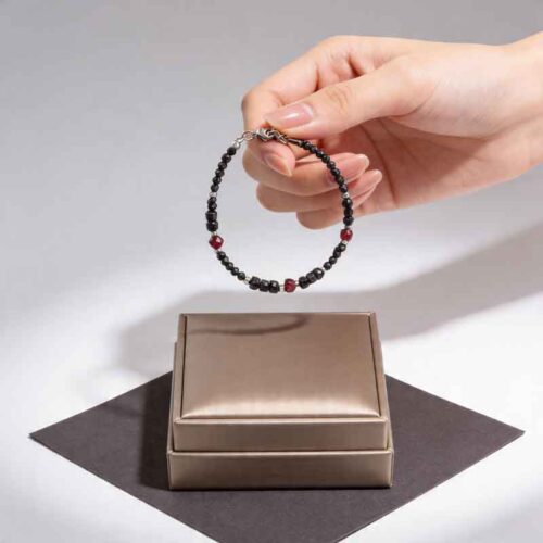 Black Tourmaline, Luxury Bracelet with Tourmaline and Garnet - Image 15