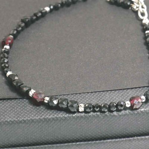Black Tourmaline, Luxury Bracelet with Tourmaline and Garnet - Image 11