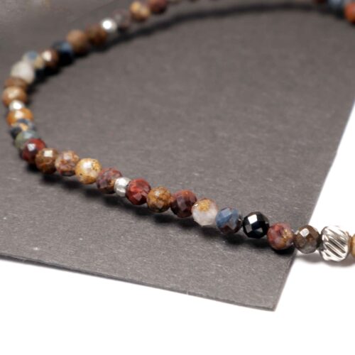 Pietersite Bracelet, 3 mm Faceted Natural Beads, Grade A - Image 8