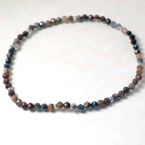 Pietersite Bracelet, 3 mm Faceted Natural Beads, Grade A - Image 6
