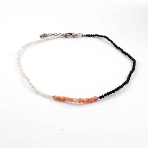 Luxury Asymmetric “Light and Shadow” Necklace | Sunstone, Moonstone and Black Tourmaline - Image 5