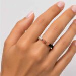 Stretch Light and Shadow Ring with Sunstone, Moonstone and Black Tourmaline - Image 2