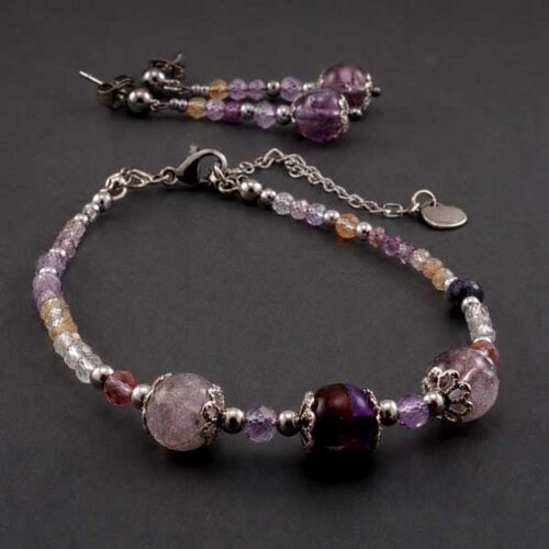Designer Bracelet “Inner Compass” – Auralite-23, Super 7 and Sapphire - Image 3