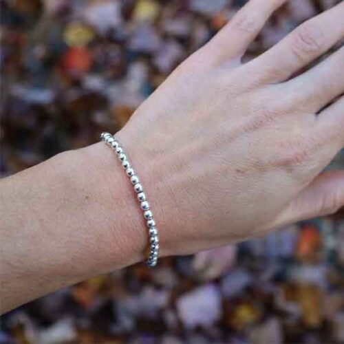 Hematite, Non-Magnetic, Bright Silver-Tone - Handmade Bracelet - Image 5