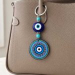 Mandala Keychain and Bag Accessory with Blue Evil Eye - Image 2