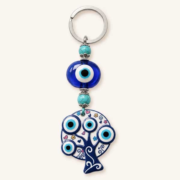 kluchodurjatel-durvoto-na-jivota Tree of Life Keychain and Bag Accessory with Blue Eyes - Image 1