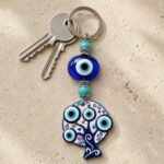 Tree of Life Keychain and Bag Accessory with Blue Eyes - Image 2