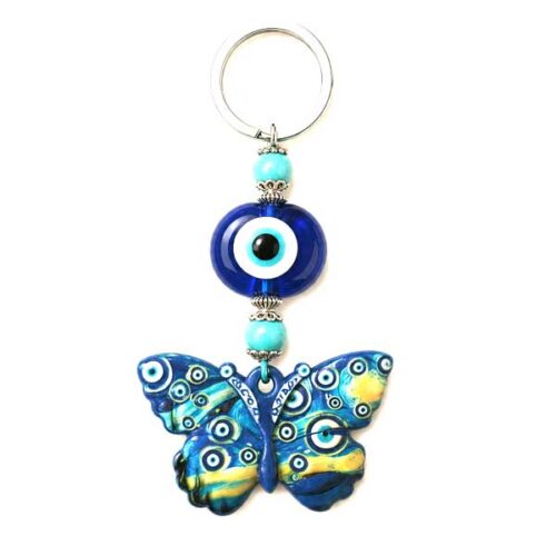 Butterfly Keychain and Bag Accessory with Blue Eyes - Image 3