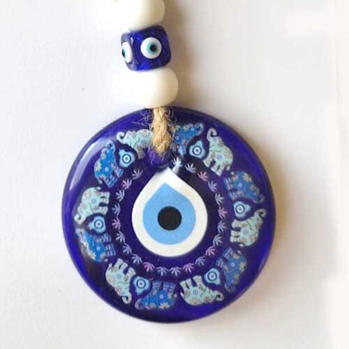 Amulet with Blue Evil Eye and Elephants – for Good Luck and Protection - Image 4