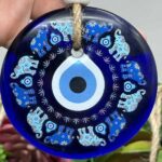 Amulet with Blue Evil Eye and Elephants – for Good Luck and Protection