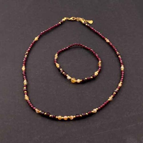 Golden Impulse - luxury necklace and bracelet set with premium Garnet and Citrine - Image 10