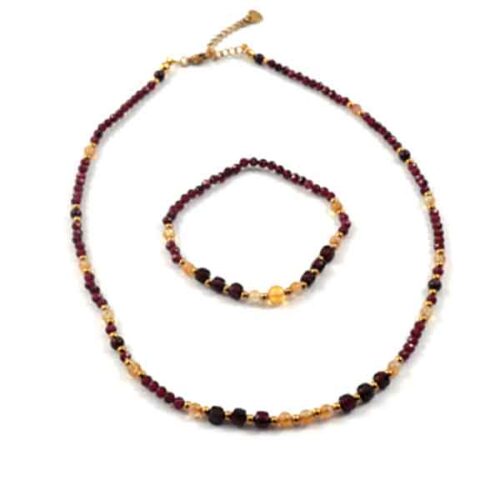 Golden Impulse - luxury necklace and bracelet set with premium Garnet and Citrine - Image 11