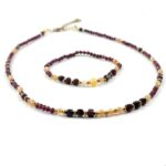 Golden Impulse - luxury necklace and bracelet set with premium Garnet and Citrine