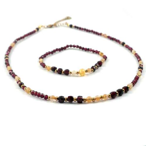 Golden Impulse - luxury necklace and bracelet set with premium Garnet and Citrine - Image 6