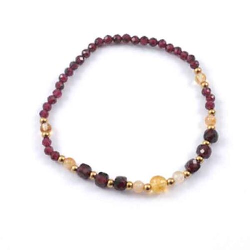 Golden Impulse bracelet, luxury bracelet with premium Garnet and Citrine - Image 4
