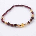Golden Impulse bracelet, luxury bracelet with premium Garnet and Citrine