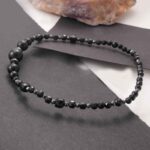 Night Contour Bracelet – Grade A Black Tourmaline, Cubes, Beads, Faceted - Image 3