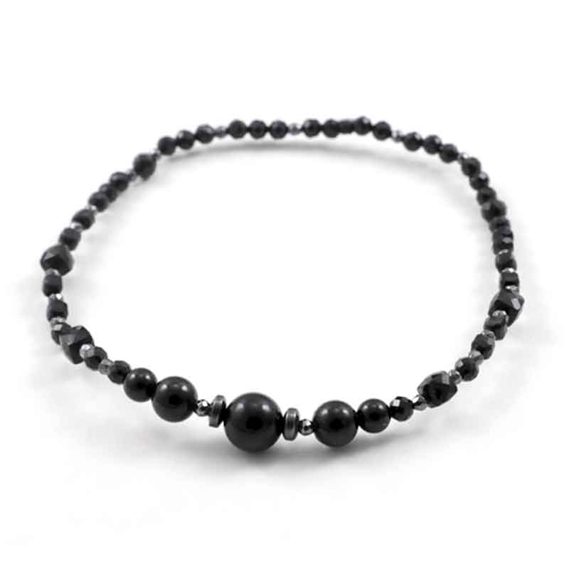 grivna-s-cheren-turmaline3 Night Contour Bracelet – Grade A Black Tourmaline, Cubes, Beads, Faceted - Image 1