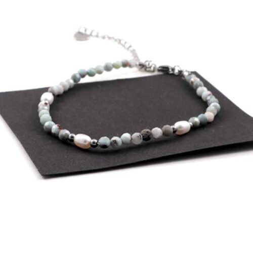 The Power of the Lagoon – Natural Larimar and Pearl Bracelet – Premium Grade - Image 8