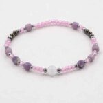 Heart of Light - bracelet with Lepidolite, Selenite, Pyrite and pink cubic zirconia beads - Image 8