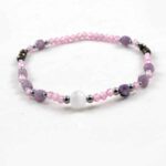 Heart of Light - bracelet with Lepidolite, Selenite, Pyrite and pink cubic zirconia beads - Image 7