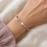 Heart of Light - bracelet with Lepidolite, Selenite, Pyrite and pink cubic zirconia beads - Image 3