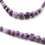 Purple Silence - necklace with natural Lepidolite, graduated 4–10 mm beads - Image 3
