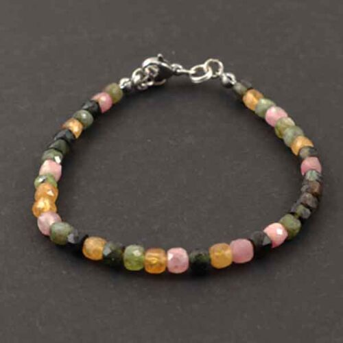 Spectrum - luxury bracelet with multicolor Tourmaline, faceted cubes - Image 5