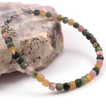 Spectrum - luxury bracelet with multicolor Tourmaline, faceted cubes