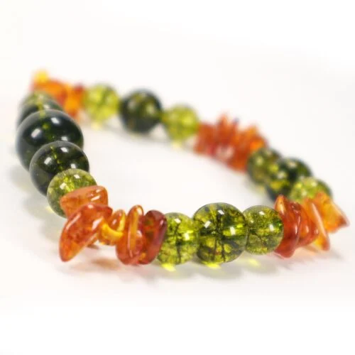 Secret of the Sunrise, bracelet with Olivine (Peridot) and Amber - Image 3