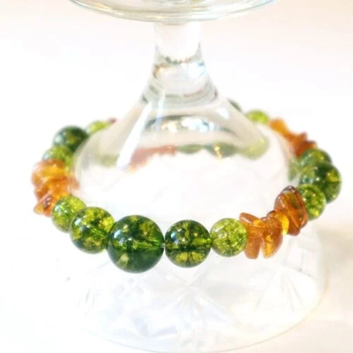 Secret of the Sunrise, bracelet with Olivine (Peridot) and Amber - Image 6