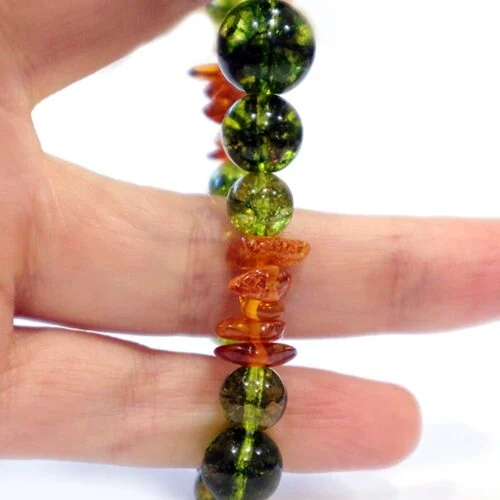 Secret of the Sunrise, bracelet with Olivine (Peridot) and Amber - Image 10