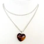 Tiger's Eye, pendant, natural stone, heart - Image 2